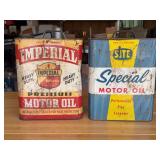 Two Imperial Refineries and Site Motor Oil Cans, 2-Gallon