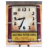 Hastings Piston Rings Advertising Wall Clock