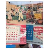 1940 Taystee Bread Advertising Calendar Pages with Our Gang Graphics