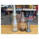 Pennzoil Motor Oil Bottle and Master Mfg Co Spouts Lot