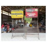 Two Bardahl Metal Display Racks with Signage