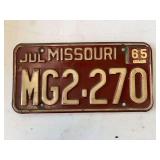 1965 Missouri License Plate MG2 270