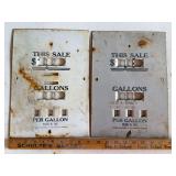 Set of Two Gas Pump Meter Face Plates