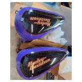 Harley-Davidson Motorcycle Gas Tanks Purple Pair