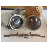 Per-Lux 200T Auxiliary Lights Sylvania Sealed Beam Bulbs and Mounting Bar