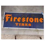 Single-Sided Firestone Tires Porcelain Enamel Sign