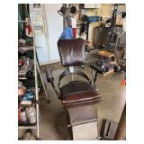 Industrial Barber Chair with Headrest and Footrest