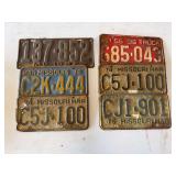Lot of 6 Assorted State License Plates