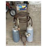 Oxy-Acetylene Torch Kit on Cart with Tanks and Accessories