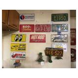 Automotive License Plates and Advertising Signs Lot