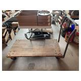 Wooden Platform Truck with Metal Handle and Casters