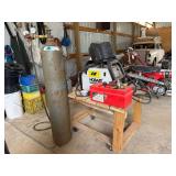 Hobart Handler 120 Welder with Shielding Gas Cylinder and Welding Helmet