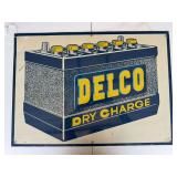 Delco Dry Charge Battery Metal Sign