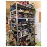 Metal Storage Shelf With Automotive Parts And Hardware