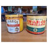 Two En-Ar-Co Grease and Lubricant Tins