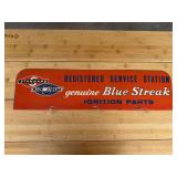 Standard Blue Streak Registered Service Station Ignition Parts Metal Sign