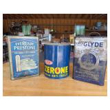 Lot of Three Automotive Cans including Eveready Prestone, Zerone, and RuGLyde