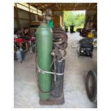 Oxygen and Acetylene Tank Cart with Victor Torch and Hoses