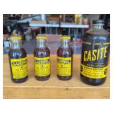 Lubal K Oil Additive and Casite Sludge Solvent Glass Bottles - 4 Piece Lot