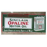 Single-Sided Porcelain Sinclair Opaline Motor Oil Sign