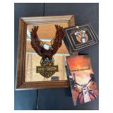 Harley-Davidson Framed Eagle Mirror and Literature Set