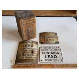 Vacuum Oil Company Wooden Box and Metal Gasoline Pump Signs