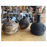 Lot of 3 Metal Round Torches
