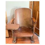 Wood and Metal School Desk Chair with Tablet Arm