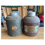 Two Little Brown Jug Metal Insulated Jugs Macomb Manufacturing Company