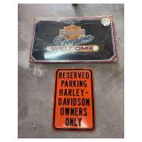 Harley-Davidson Sign and Welcome Mat Lot