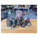 Assorted Metal Pump Oil Cans