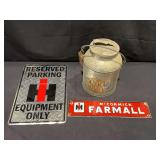 (3) IHC Milk Can + Signs