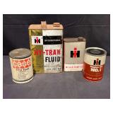 (4) IH + Case Oil + Transmission Fluid Cans