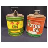 (2) Farm Lube + Farm-Oyl Oil Cans