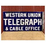 Western Union Telegraph Flange Sign