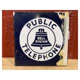 Bell System Public Telephone Flange Sign