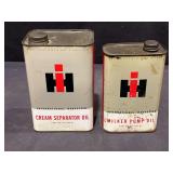(2) IH Cream Separator + Milker Pump Oil Cans