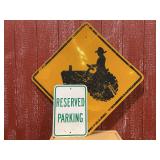 (2) Tractor Crossing + Reserved Parking SST Signs