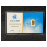 Benchmark Strategic Metals 2 Grain Fine Gold Bar