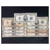 Various Years Silver Certificate Lot of 9