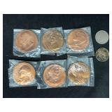 Lot of Various Years Presidential Inaugural Medals and US Nickels