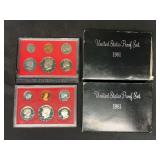 2 1981 US Proof Set S Mint Lot