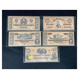 1862-1864 Confederate States of America Paper Money Lot