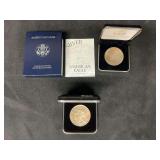 A pair of 1990 American Eagle Silver Dollar