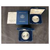 2002 and 2003 American Eagle W Proof Silver Dollar Lot