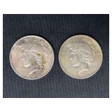 1922-1924 Peace Dollar 2 Coins