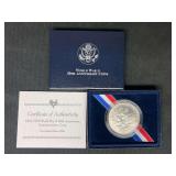 1993 World War II 50th Anniversary Silver Dollar P