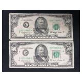 1963 Federal Reserve Note 50 Dollar Notes