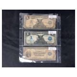 Lot of 3 Various Years One Dollar Notes