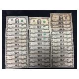 Various Years United States Federal Reserve Notes and Silver Certificates Lot